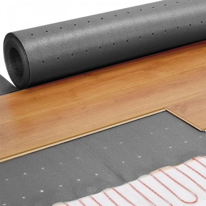 Folie Parchet Macroperforata Lungime 15 m, Latime 1000 mm, Grosime 3 mm, Macroperforare 4 mm, Culoare Gri, Metri Patrati / Ro...