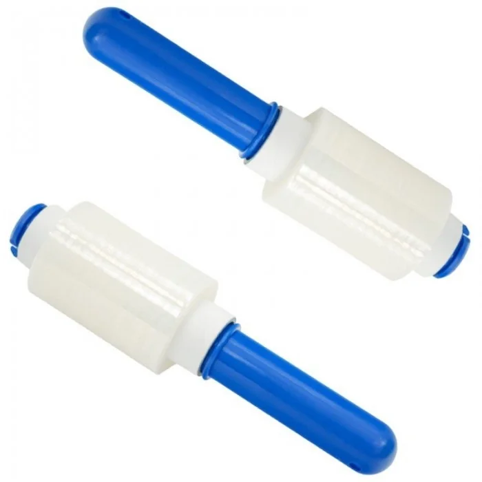 Kit Starter 6 Mini Role Folie Stretch Lungime 100 m, Latime 100 mm, Dispenser DA, 1, Grosime 23 my, Culoare Transparent, Role...