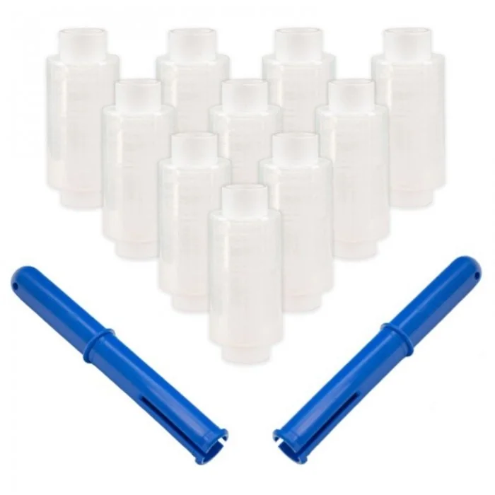 Kit Starter 10 Mini Role Folie Stretch Lungime 150 m, Latime 100 mm, Dispenser DA, 2, Grosime 15 my, Culoare Transparent, Rol...