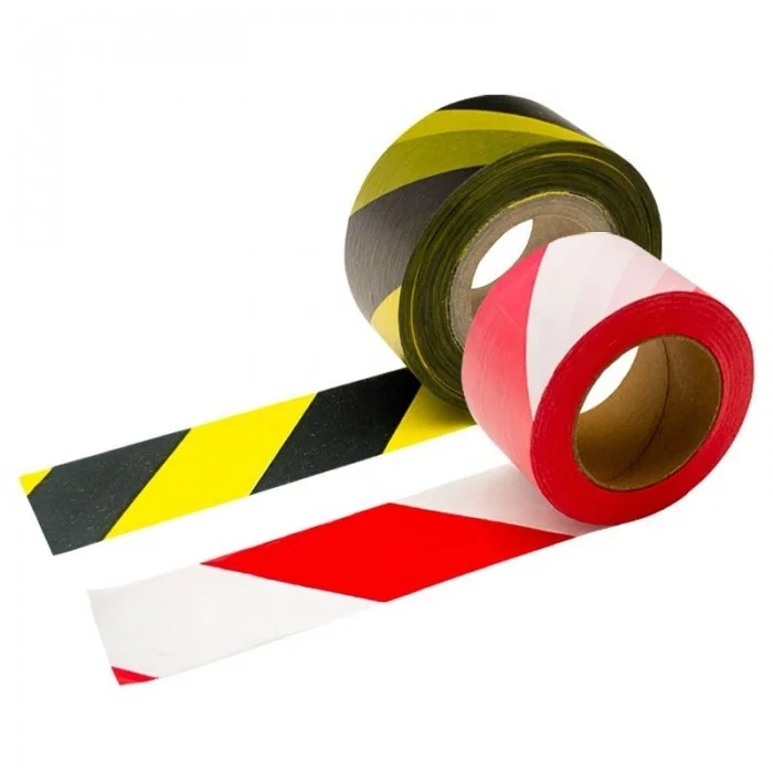 Banda De Avertizare Lungime 500 m, Latime 70 mm, Material LDPE, Culoare Rosu / Alb-Benzi Adezive Si Adezivi