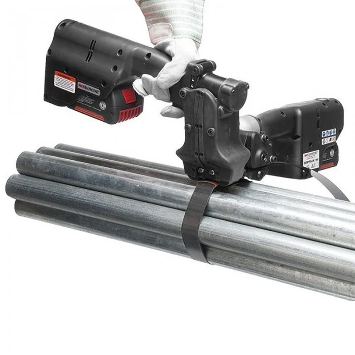 Banda Metalica Lucioasa Pentru Legare Lungime 225 m, Latime 16 mm, Grosime 0.50 mm, Greutate 20 kg, Culoare Gri Lucios-Benzi ...