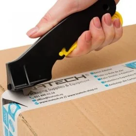 Cutter Retractabil Pentru Hartie Utilizare Intensa, Lama Metal, Culoare Rosu, Siguranta DA, Suport Plastic-Accesorii Depozit