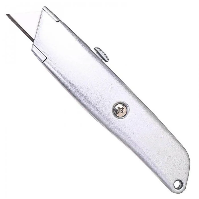 Cutter Retractabil Pentru Hartie Utilizare Intensa, Lama Metal, Culoare Rosu, Siguranta DA, Suport Plastic-Accesorii Depozit