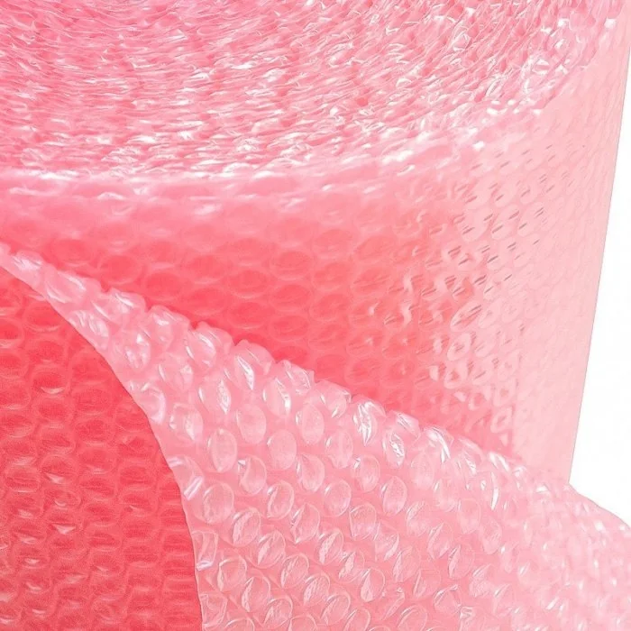 Folie Cu Bule Mici Roz Latime 1000 mm, Lungime 100 m, Straturi 2, Grosime 60 my, Culoare Roz-Folie Cu Bule De Aer Mici