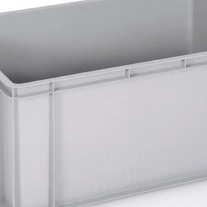 Euro Containere 600 x 400 mm Dimensiuni 600 x 400 x 75 mm, Volum Litri 15, Material PP Virgin, Greutate 0.9 kg, Culoare Gri-L...