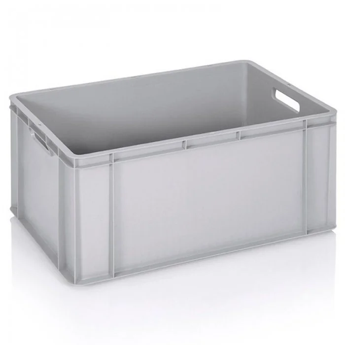 Euro Containere 600 x 400 mm Dimensiuni 600 x 400 x 75 mm, Volum Litri 15, Material PP Virgin, Greutate 0.9 kg, Culoare Gri-L...