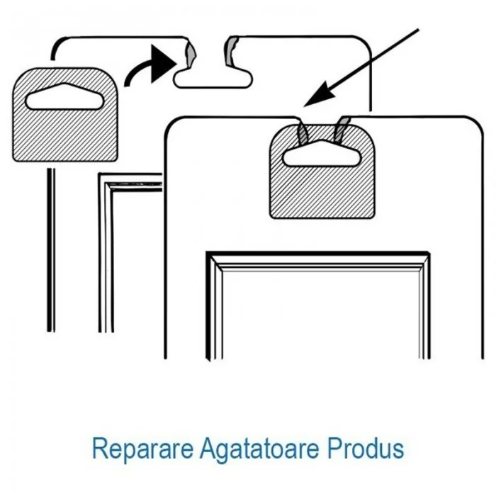 Set Agatatori Autoadezive Din Plastic Pentru Raft Tip Agatatoare Delta, Dimensiuni 62 x 32 mm, Grosime 380 my, Suprafata Lipi...
