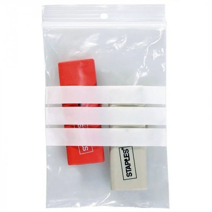 Pungi Plastic Fermoar Si Benzi De Scriere Dimensiuni mm (l x L) 150 x 180, Grosime 60 my, Culoare Transparent, Buc / Pachet 1...