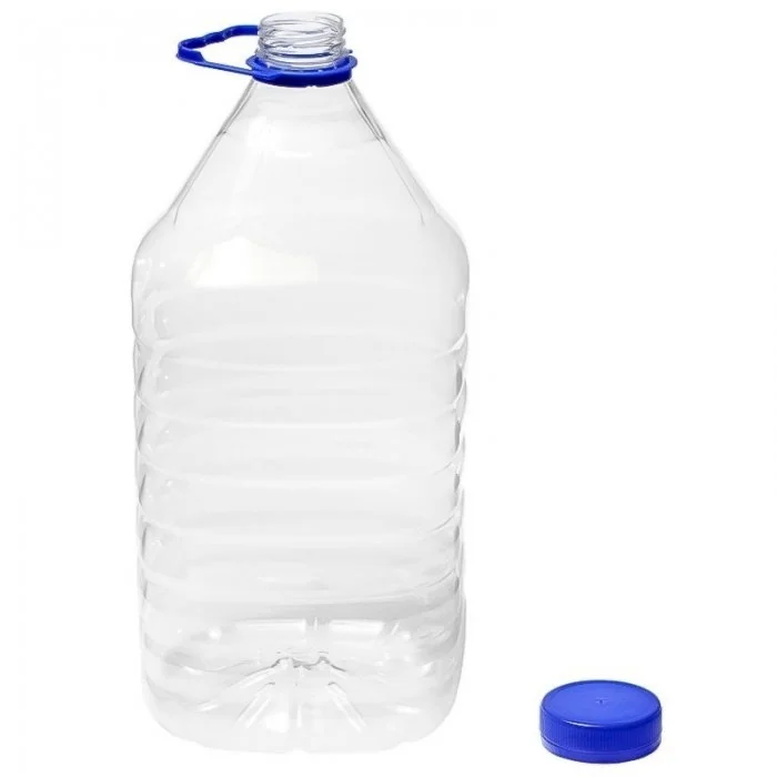 Recipiente Din Plastic Forma Patrata, Tip Capac Simplu, Diametru Filet 48 mm, Maner DA, Volum 5000 ml, Culoare Transparent, B...