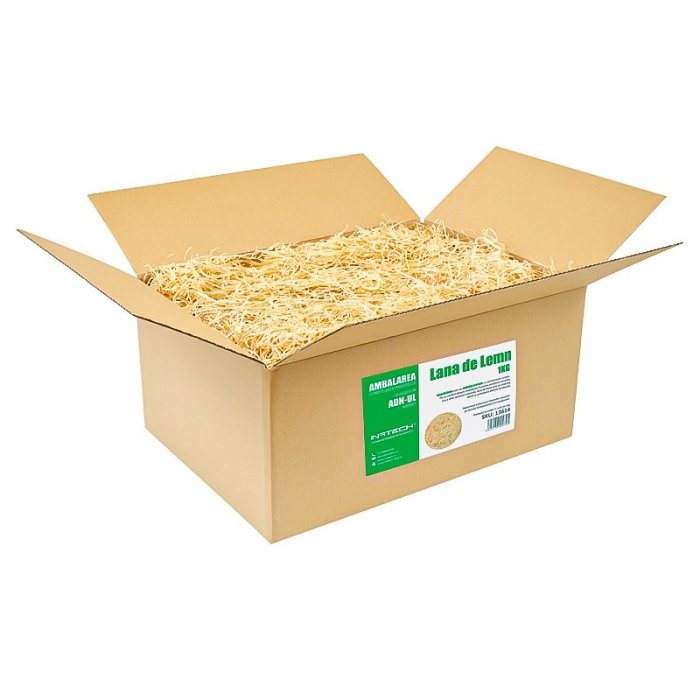 Lana De Lemn, Cutie 1 kg Ambalare 1 Kg / Cutie, Material Lemn, Culoare Natur-Materiale De Umplere - Hartie Umplutura