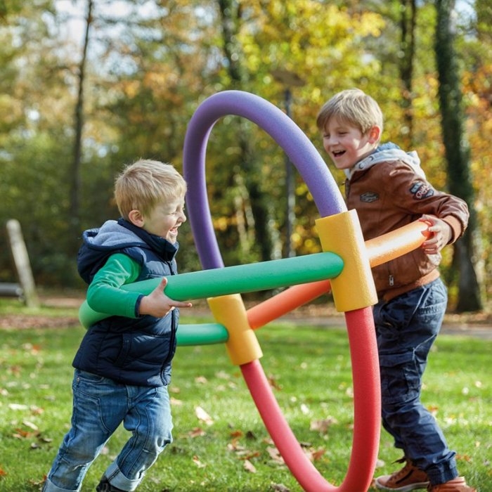 Conector Spuma 2 Gauri Lungime 140 mm, Diametru 62 mm, Grosime 19 mm, Conector 2 Orificii, Culoare Galben-Sport Si Agrement