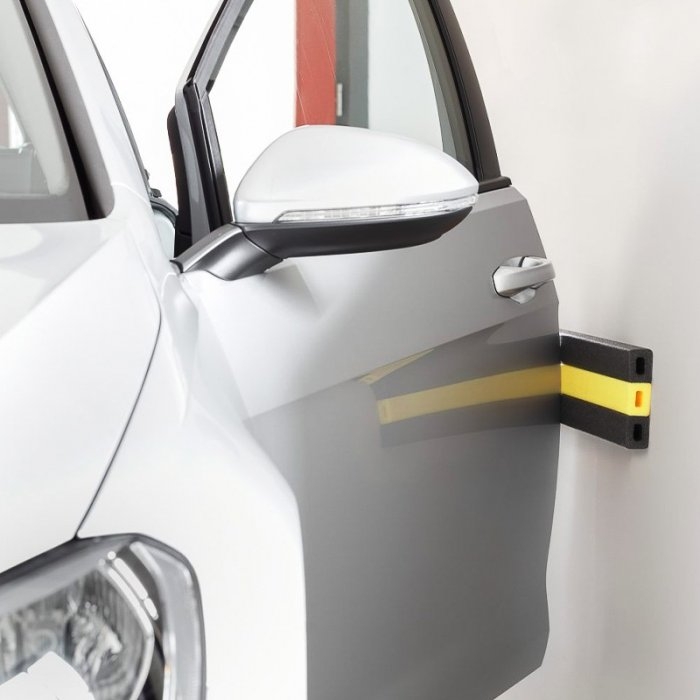 Placa Din Spuma Pentru Protectia Usilor Lungime 500 mm, Latime 125 mm, Grosime 30 mm, Culoare Negru / Galben, Buc / Pachet 48...