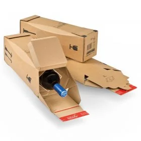 Cutie Transport Sticle De Vin ColomPac ® Lungime 305 mm, Latime 74 mm, Inaltime 74 mm, Sistem Inchidere Banda dublu adeziva-C...