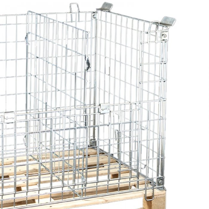 Boxpaleti Metalici Cu Fixare Pe Europalet 1200 x 800 x 1000 mm Lungime 1200 mm, Latime 800 mm, Inaltime 1000 mm, Greutate 31 ...