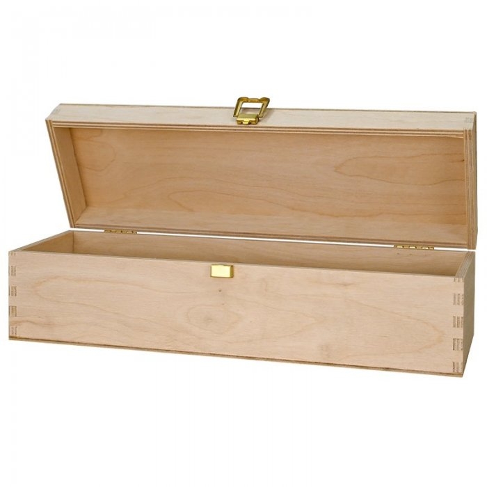 Cutie Din Lemn Pentru 1 Sticla De Vin Lungime 335 mm, Latime 95 mm, Inaltime 95 mm, Capac Cu balamale, Material Lemn, Culoare...