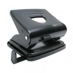 Perforator metalic Rapesco, 25 coli, negru Perforeaza pana la 25 de coli, Numar perforatii 2, Culoare Negru-Perforatoare