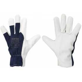 Manusi de lucru GRANITE Marime 10/XL, Material piele alba-tesatura bleumarin, Greutate 29GR/Manusa gr, Culoare piele alba-tes...